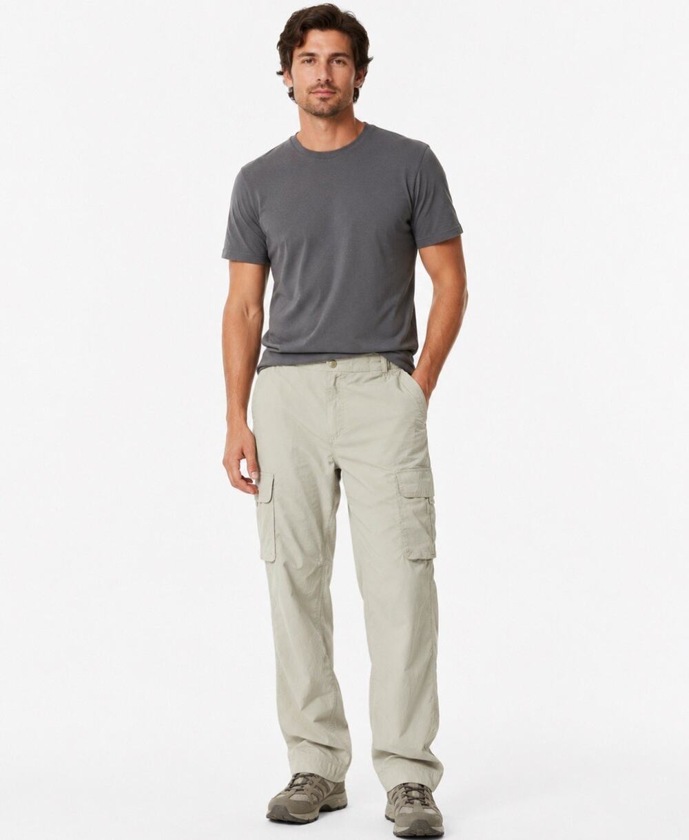 Y2K Gorpcore Columbia Titanium Men's Loose Fit Cargo Pants Size L Khaki Packable